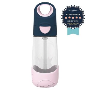 b.box Butelka tritanowa ze słomką 450ml, Indigo Rose