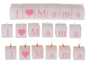 Świece dekoracyjne zestaw I love MAMA Dzień Matki