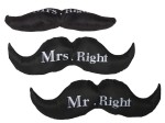 Poduszka dekoracyjna Mr lub Mrs Right wąsy