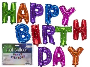 Zestaw 13 balonów Happy Birthday urodziny kolorowe
