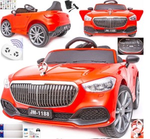 KABRIOLET AUTO NA AKUMULATOR 12V PILOT BUJAK SKÓRA , CZERWONY