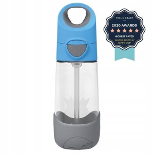 B.BOX Butelka tritanowa ze słomką 450ml Blue Slate