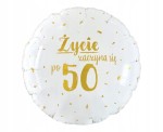 BALON FOLIOWY ŻYCIE ZACZYNA SIĘ PO 50 na hel