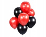 Balony Bukiet Balonowy Czerwono Czarny 7 sztuk