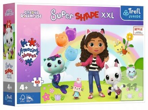 Puzzle 60elem Super Shape XXL Weseli Przyjaciele Koci domek Gabi PREZENT