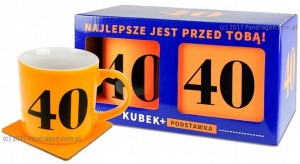 Kubek 40 urodziny neonowy ceramika 350 ml prezent
