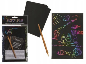 Kolorowe kartki zdrapki - komplet 5 sztuk Magiczne prezent