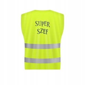 Kamizelka odblaskowa "SUPER SZEF" śmieszny prezent gadżet dla szefa