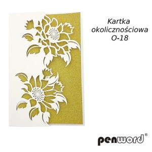 KARTKA Kwiaty złota