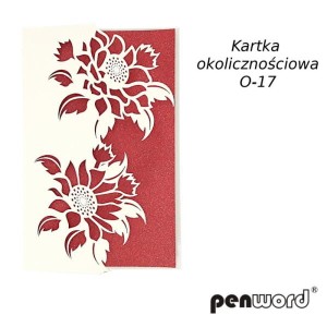 KARTKA Kwiaty czerwona