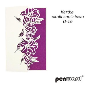 KARTKA KWIATY fiolet