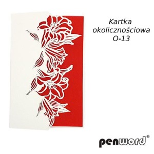 KARTKA Kwiaty czerwona 2
