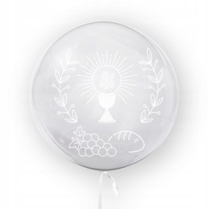 BALON foliowy CLEAR IHS KOMUNIA NA KOMUNIĘ