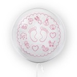 Balon Tuban Stópki 45 cm biało-różowy NARODZINY BABY SHOWER