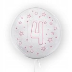 Balon w gwiazdki Tuban cyfra 4 45 cm różowy urodziny