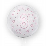 Balon w gwiazdki Tuban cyfra 3 45 cm różowy urodziny