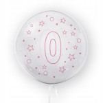 Balon w gwiazdki Tuban cyfra 0 45 cm różowy urodziny