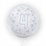 Balon w gwiazdki Tuban cyfra 4 45 cm niebieski urodziny