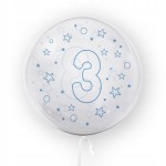 Balon w gwiazdki Tuban cyfra 3 45 cm niebieski urodziny
