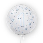 Balon w gwiazdki Tuban cyfra 1 45 cm niebieski urodziny