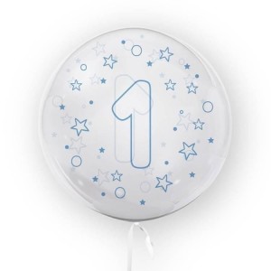 Balon w gwiazdki Tuban cyfra 1 45 cm niebieski urodziny