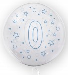 Balon w gwiazdki Tuban cyfra 0 45 cm niebieski urodziny