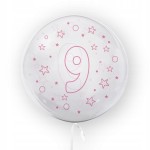 Balon w gwiazdki Tuban cyfra 9 45 cm różowy urodziny