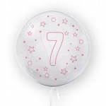 Balon w gwiazdki Tuban cyfra 7 45 cm różowy urodziny