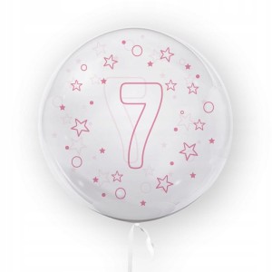 Balon w gwiazdki Tuban cyfra 7 45 cm różowy urodziny
