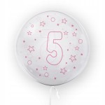 Balon w gwiazdki Tuban cyfra 5 45 cm różowy urodziny