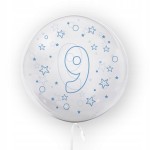 Balon w gwiazdki Tuban cyfra 9 45 cm niebieski urodziny