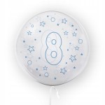 Balon w gwiazdki Tuban cyfra 8 45 cm niebieski urodziny