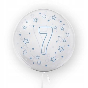 Balon w gwiazdki Tuban cyfra 7 45 cm niebieski urodziny