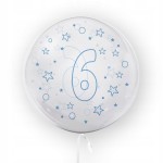Balon w gwiazdki Tuban cyfra 6 45 cm niebieski urodziny