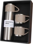 ZESTAW PREZENTOWY TERMOS SILVER 500ML+TRZY KUBKI PREZENT! URODZINY