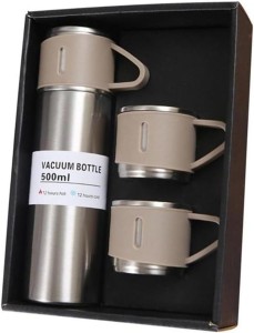 ZESTAW PREZENTOWY TERMOS SILVER 500ML+TRZY KUBKI PREZENT! URODZINY