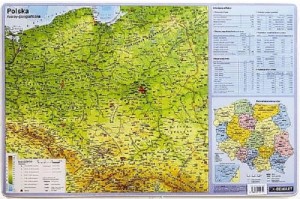 DEMART Podkładka na biurko Mapa Polski 55x36,5cm pomoc naukowa