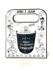 KUBEK SZCZĘŚLIWEJ EMERYTKI na emeryturę prezent upominek