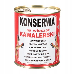 KONSERWA NA WIECZÓR KAWALERSKI Puszka Gadżet Prezent
