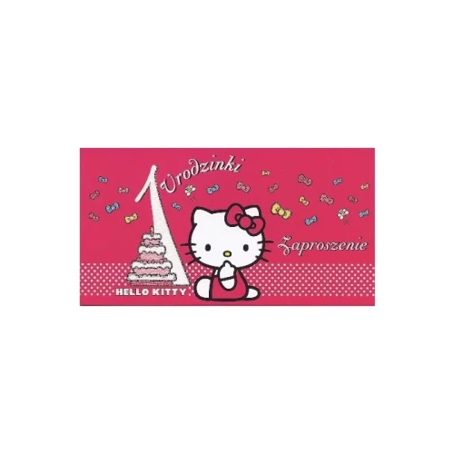 Zaproszenia na 1 urodziny Hello Kitty 10szt