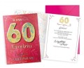 Karnet Kartka urodzinowa 60 Urodziny 60-latki (cyfry) dla kobiety + koperta
