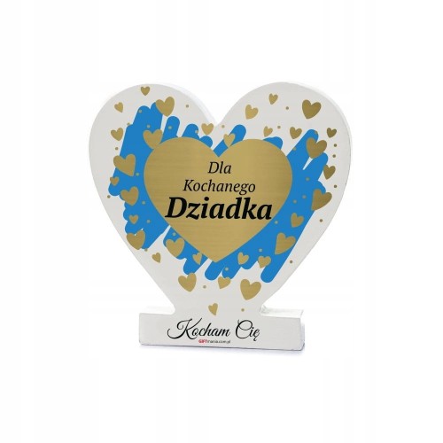 Drewniana tabliczka serce prezent dla dziadka prezent