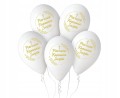 Balony Gemar Pierwsza Komunia 32 cm białe 5 sztuk