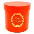 FLOWER BOX Czerwone pudełko na prezent z pokrywką 12 cm