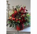 FLOWER BOX Czerwone pudełko na prezent z pokrywką 12 cm