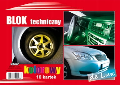 Blok techniczny kolorowy A4 Poligraf 10 arkuszy 160 g/m²