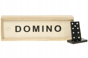 Domino w drewnianym pudełku Gra dla dzieci