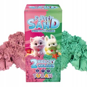 Tuban, puszysty piasek fluffy sand - różowy i zielony 2x70g