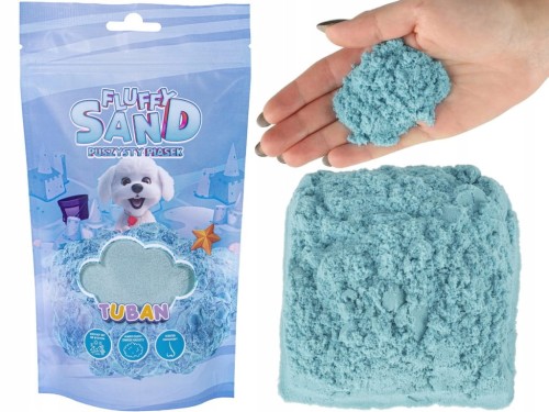 Piasek kinetyczny Fluffy Sand 90g niebieski Tuban SUPER PREZENT ZABAWA