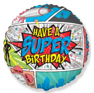 Balon foliowy 18 cali FX - SuperBirthday- COMIC